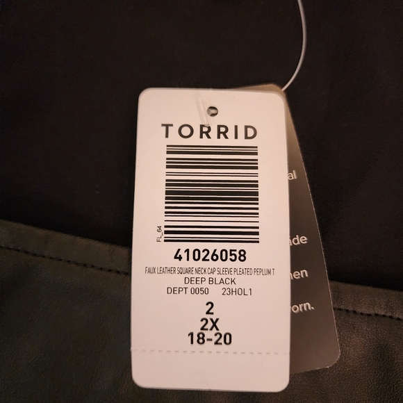 Torrid Black Peplum Blouse with Square Neck and Short Sleeves - Picture 6 of 12